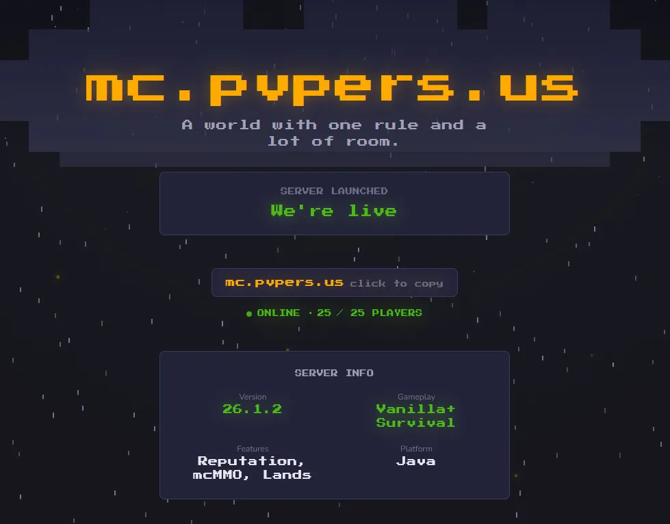 mc.pvpers.us — interface screenshot