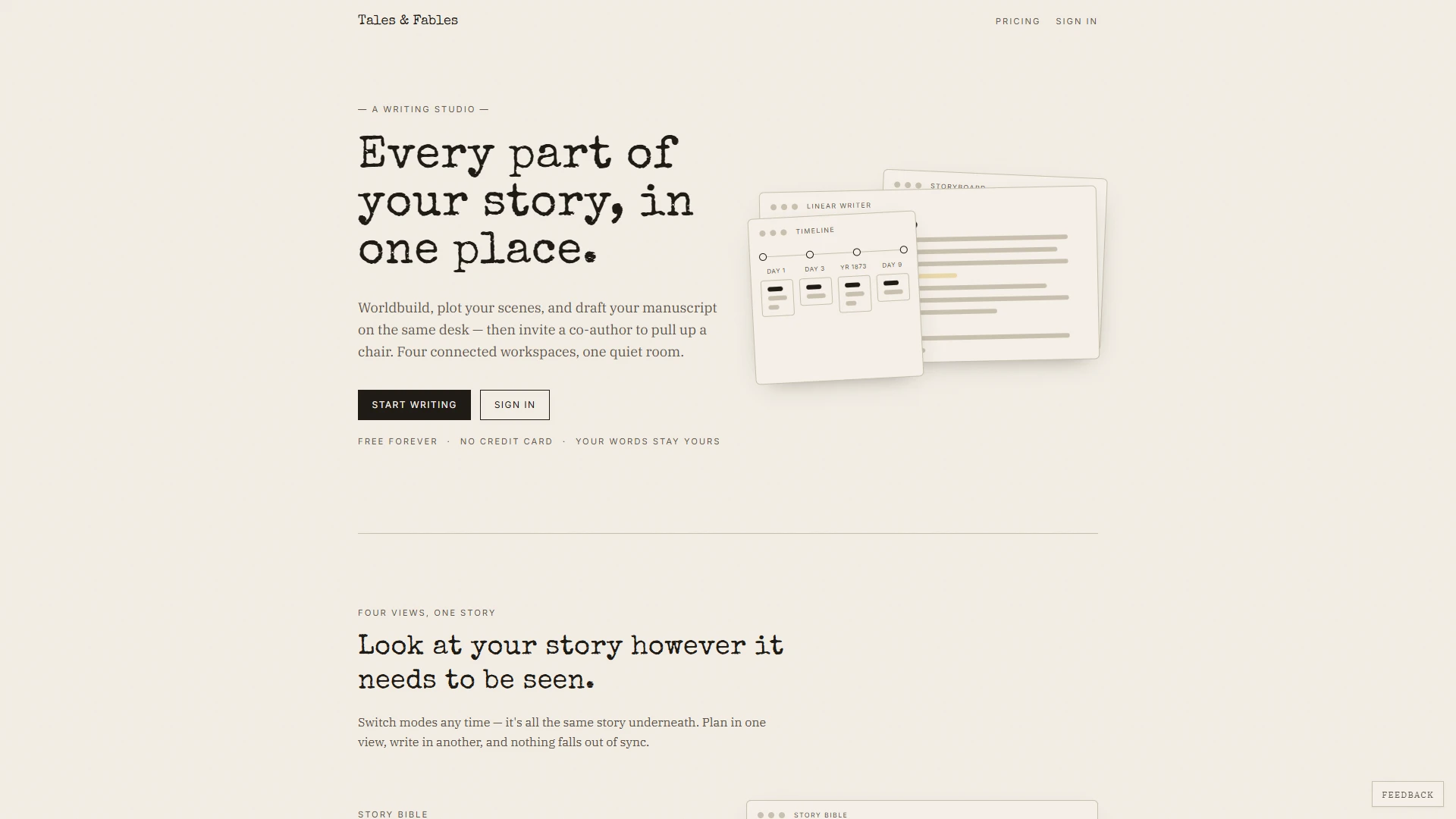 Tales & Fables — interface screenshot
